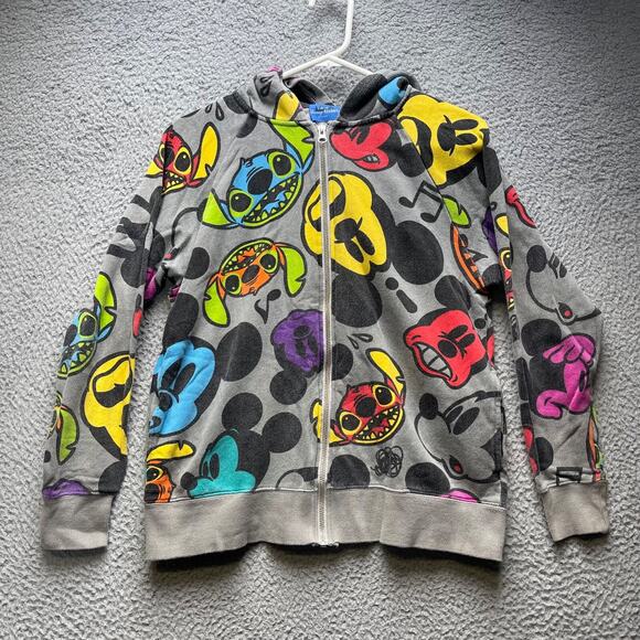 Disney Mickey Mouse Jacket Womens Small Stitch Colorful Full Zip - Picture 1 of 16